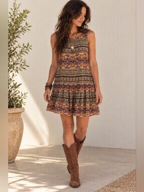 Anthropologie Hemant & Nandita Silk Beaded Mini Dress Boho Maximalist Festival M